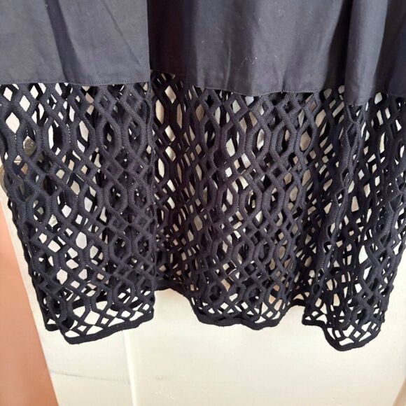 Rachel Rachel Roy Black Lattice Midi Dress NWT Women’s Size 4 Cocktail Evening - Picture 7 of 8